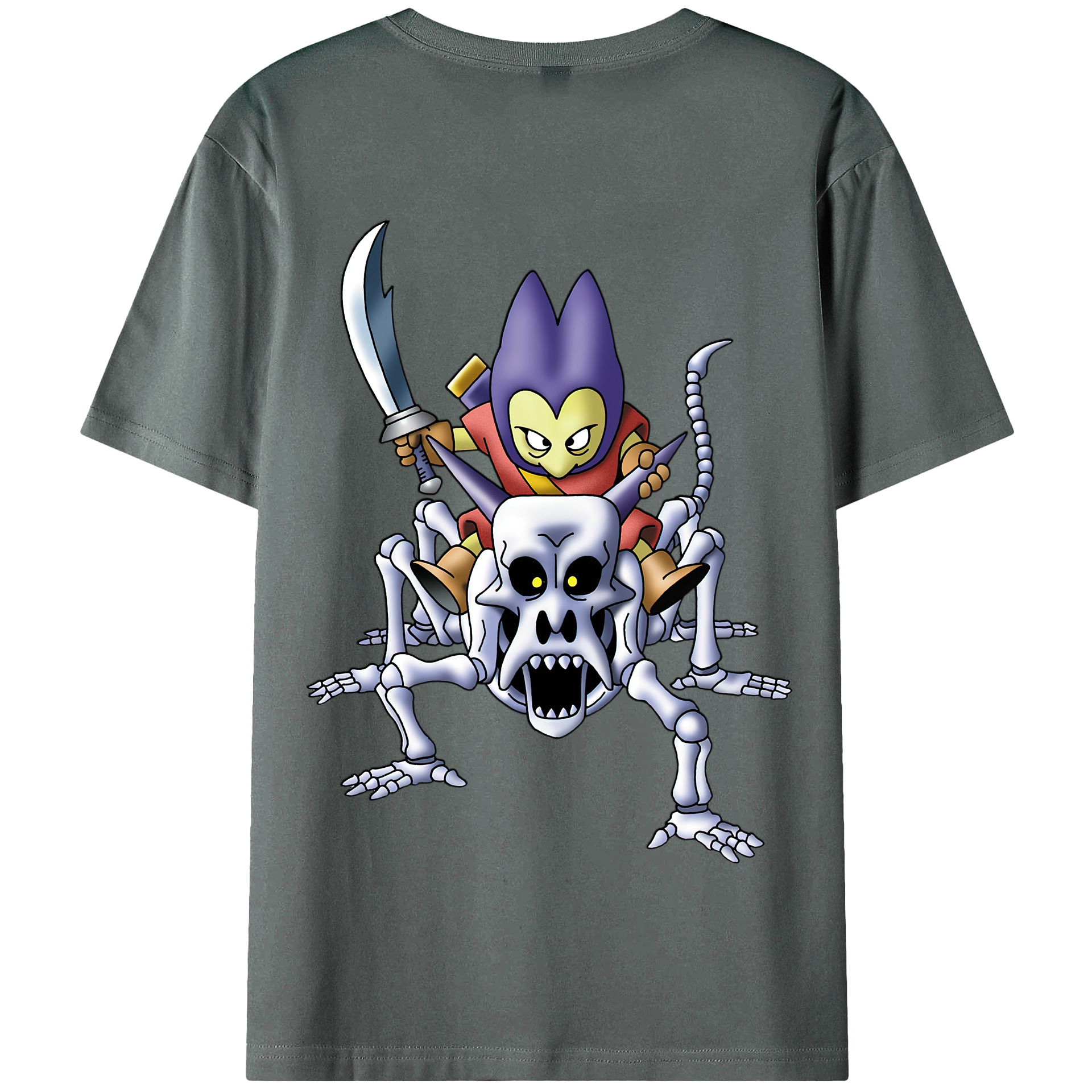 （画像用） ドラゴンクエスト Doragon Kuesuto Dragon Quest 綿100％半袖Tシャツ（背面プリント）